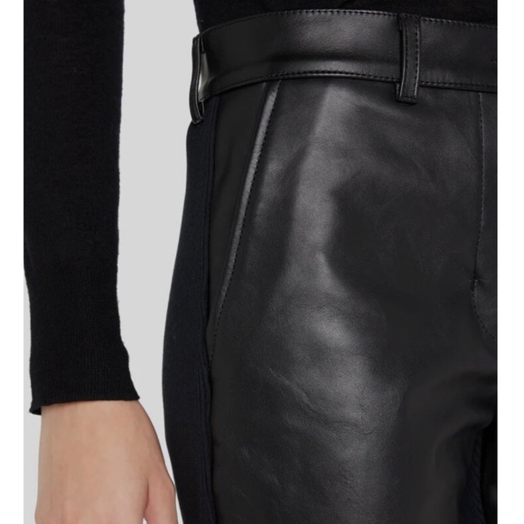 Sacai Mixed-Media Leather Knit Back Pants In Black NWT - Picture 4 of 10